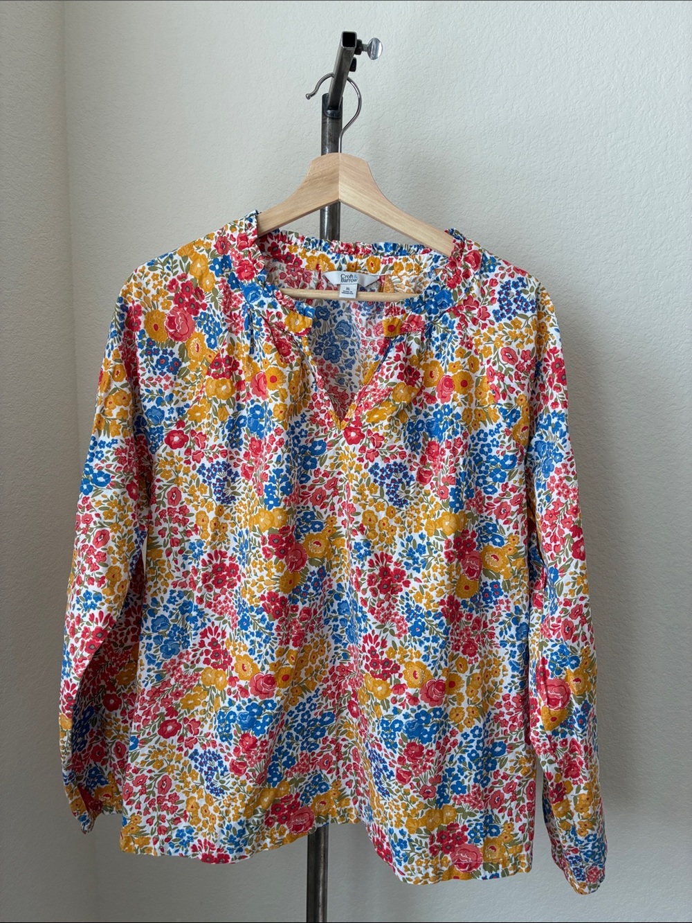 *As-Is* Croft & Barrow XL Floral Peasant Blouse Long Sleeve Cotton Prairiecore